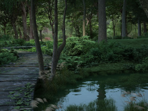 wooden walkway 3Dモデル