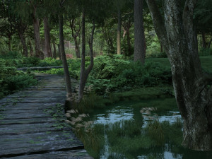 wooden walkway Modello 3D