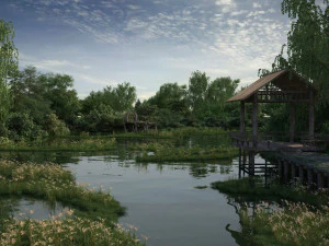 Uferlandschaft 3D Modell