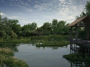 waterfront landscape 3D Model
