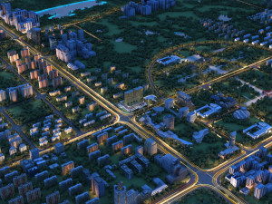 town night scene 3D Model