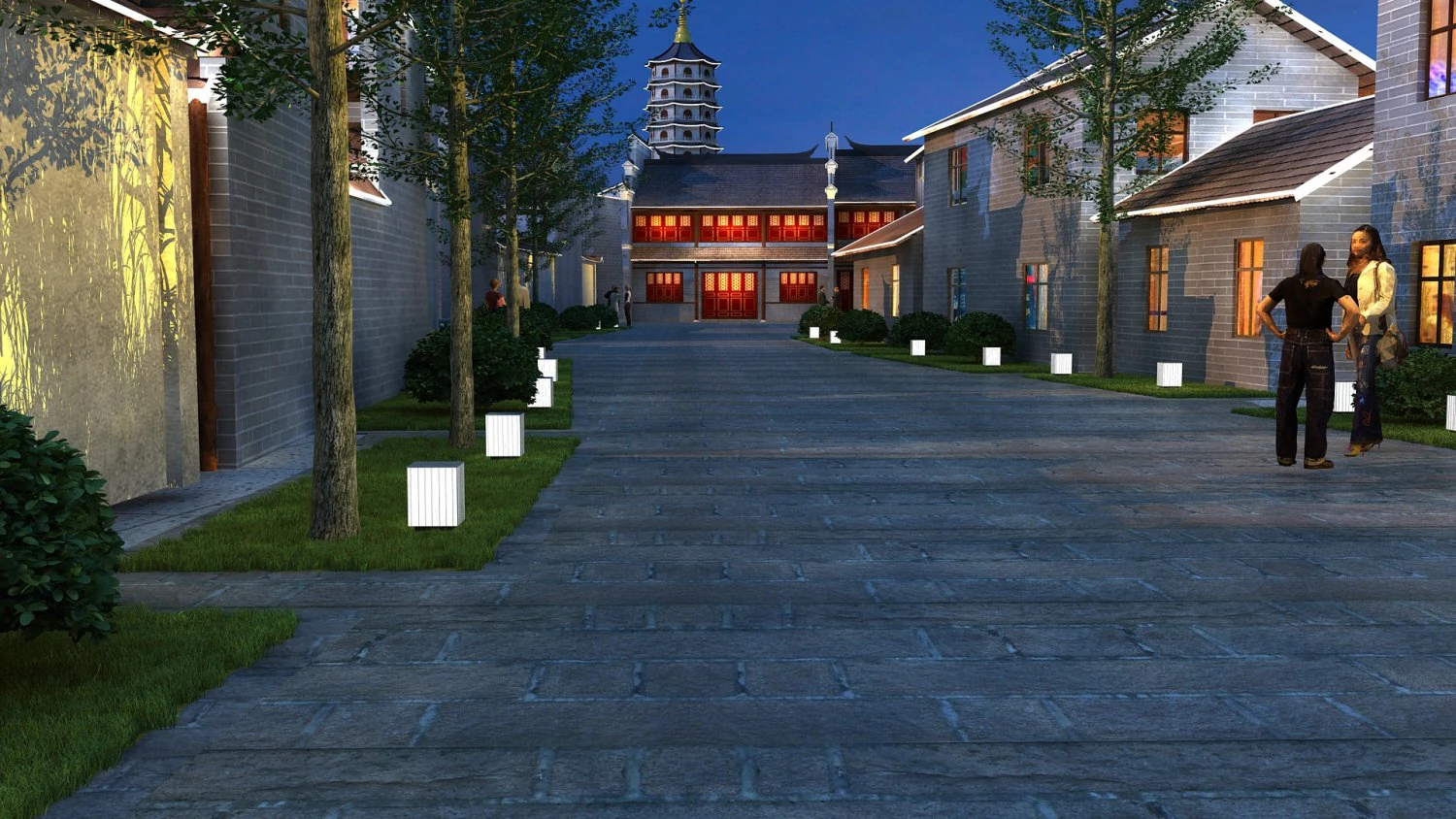 city night scene 3D Model .c4d .max .obj .3ds .fbx .stl .blend 