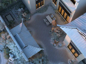 winter courtyard 3D Model