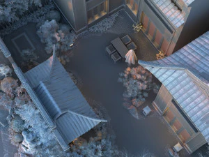 winter courtyard 3D Model
