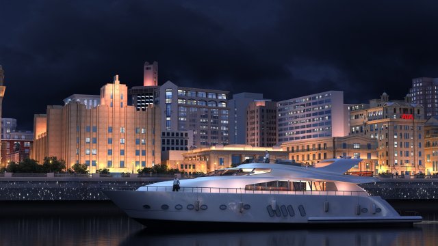 city night scene 3D Model .c4d .max .obj .3ds .fbx .stl .blend 