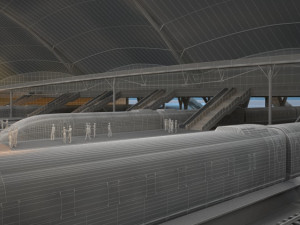 high speed railway station 3D मॉडल