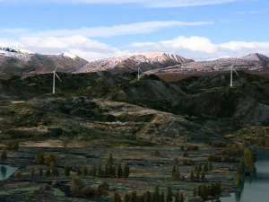 ветряная электростанция 3D Модель