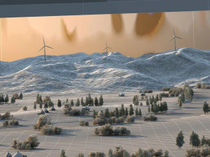 ветряная электростанция 3D Модель