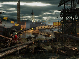 adegan perang Model 3D