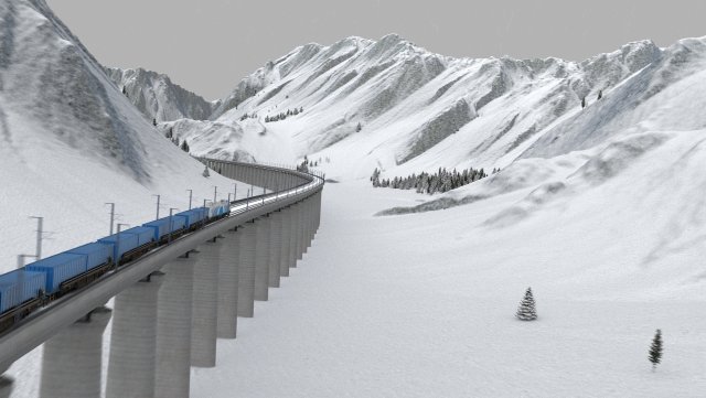 snow mountain high speed rail Modelo 3D .c4d .max .obj .3ds .fbx .stl .blend 