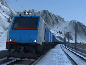 snow mountain high speed rail Modelo 3D
