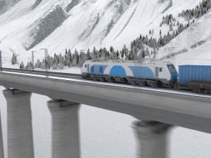 snow mountain high speed rail Modelo 3D