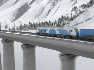 snow mountain high speed rail 3D Model