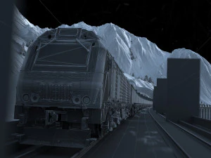 snow mountain high speed rail 3D Model