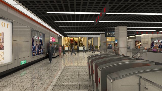 subway station Modèle 3D .c4d .max .obj .3ds .fbx .stl .blend 