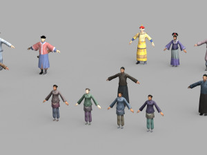 qing dynasty figures 3D 모델