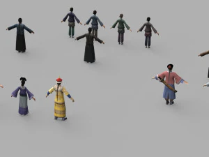 qing dynasty figures 3D Model