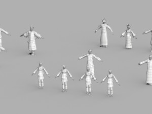 qing dynasty figures 3D Model