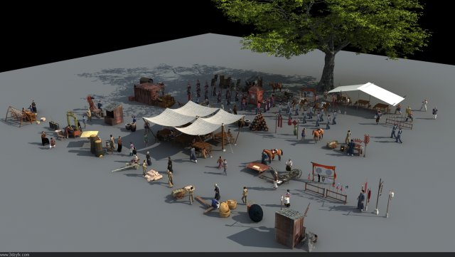 ancient market Modèle 3D .c4d .max .obj .3ds .fbx .stl .blend 