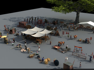 ancient market Modèle 3D