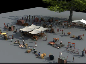 ancient market 3D Model