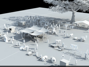 ancient market Modèle 3D
