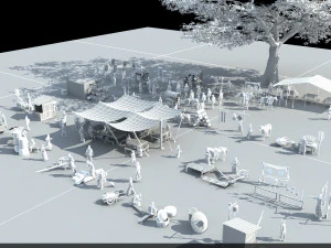 ancient market 3D Model