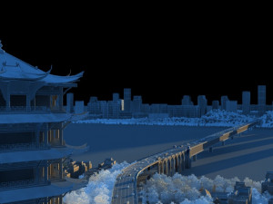 yellow crane tower 3D Modell