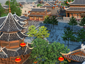 ancient construction scene Model 3D