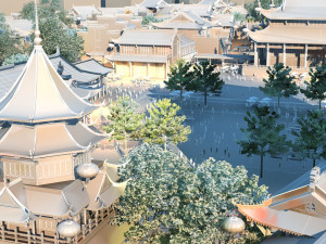 ancient construction scene Model 3D
