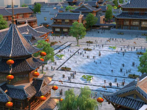 ancient construction scene 3D Model