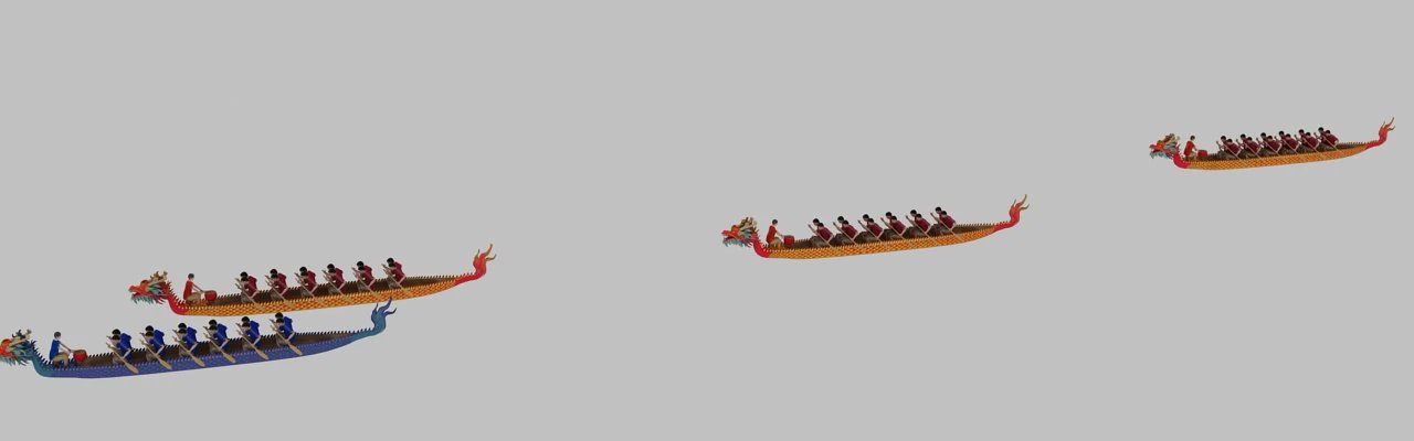 dragon boat 3D Model .c4d .max .obj .3ds .fbx .stl .blend 