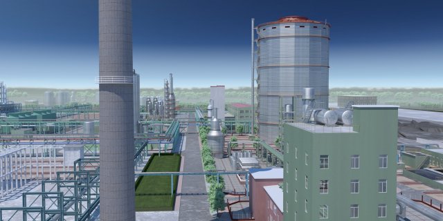 wastewater treatment plant 3D Model .c4d .max .obj .3ds .fbx .stl .blend 