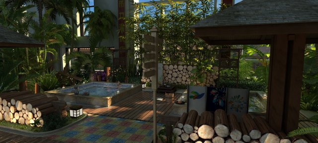 hot spring house Modelo 3D .c4d .max .obj .3ds .fbx .stl .blend 