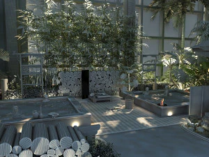 hot spring house 3D Model