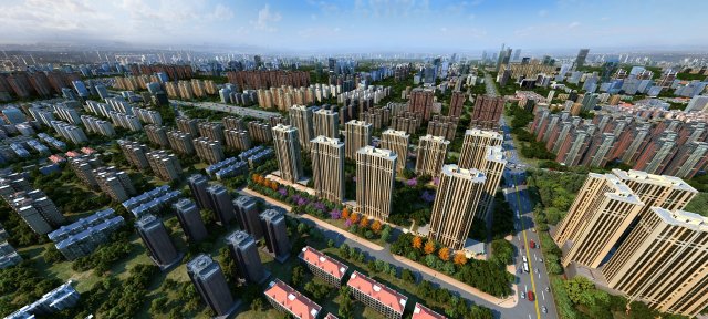 city aerial view Modèle 3D .c4d .max .obj .3ds .fbx .stl .blend 