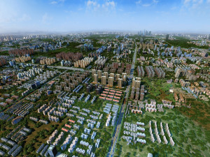 city aerial view Modèle 3D