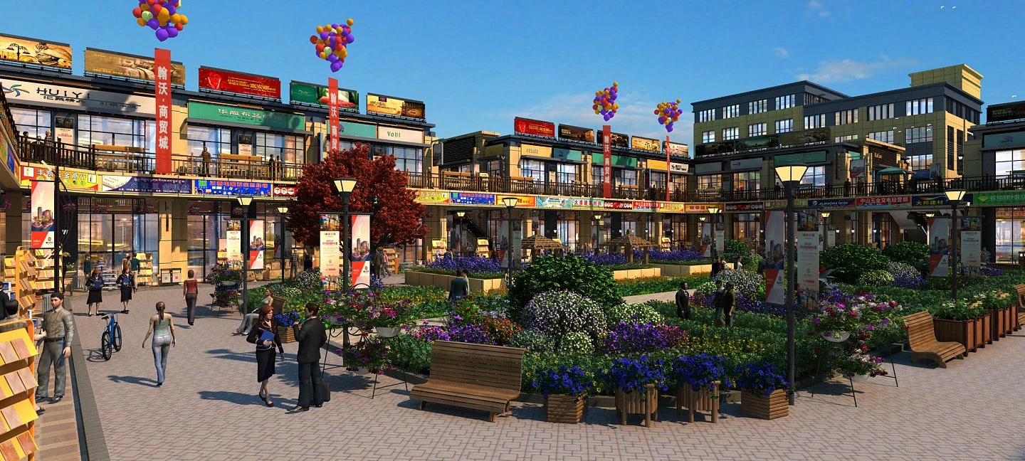 commercial street 3D Model .c4d .max .obj .3ds .fbx .stl .blend 