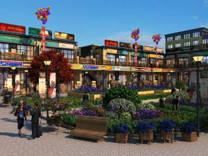commercial street Modello 3D