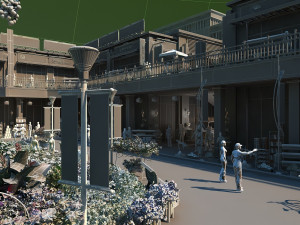 commercial street Modello 3D