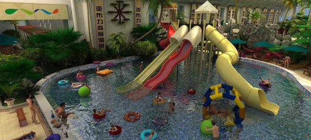 water slide 3D Модель .c4d .max .obj .3ds .fbx .stl .blend 
