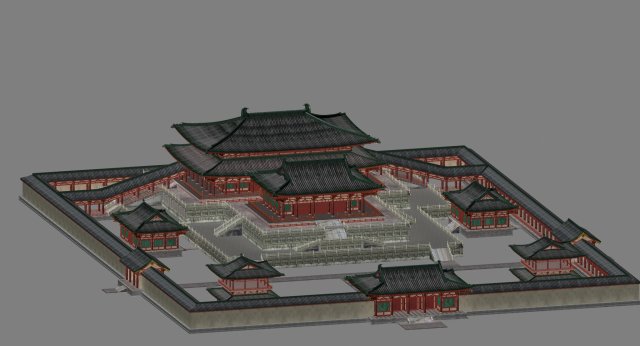 ancient palace Model 3D .c4d .max .obj .3ds .fbx .stl .blend