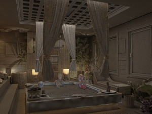 hot spring house Model 3D