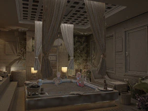 hot spring house 3D Model