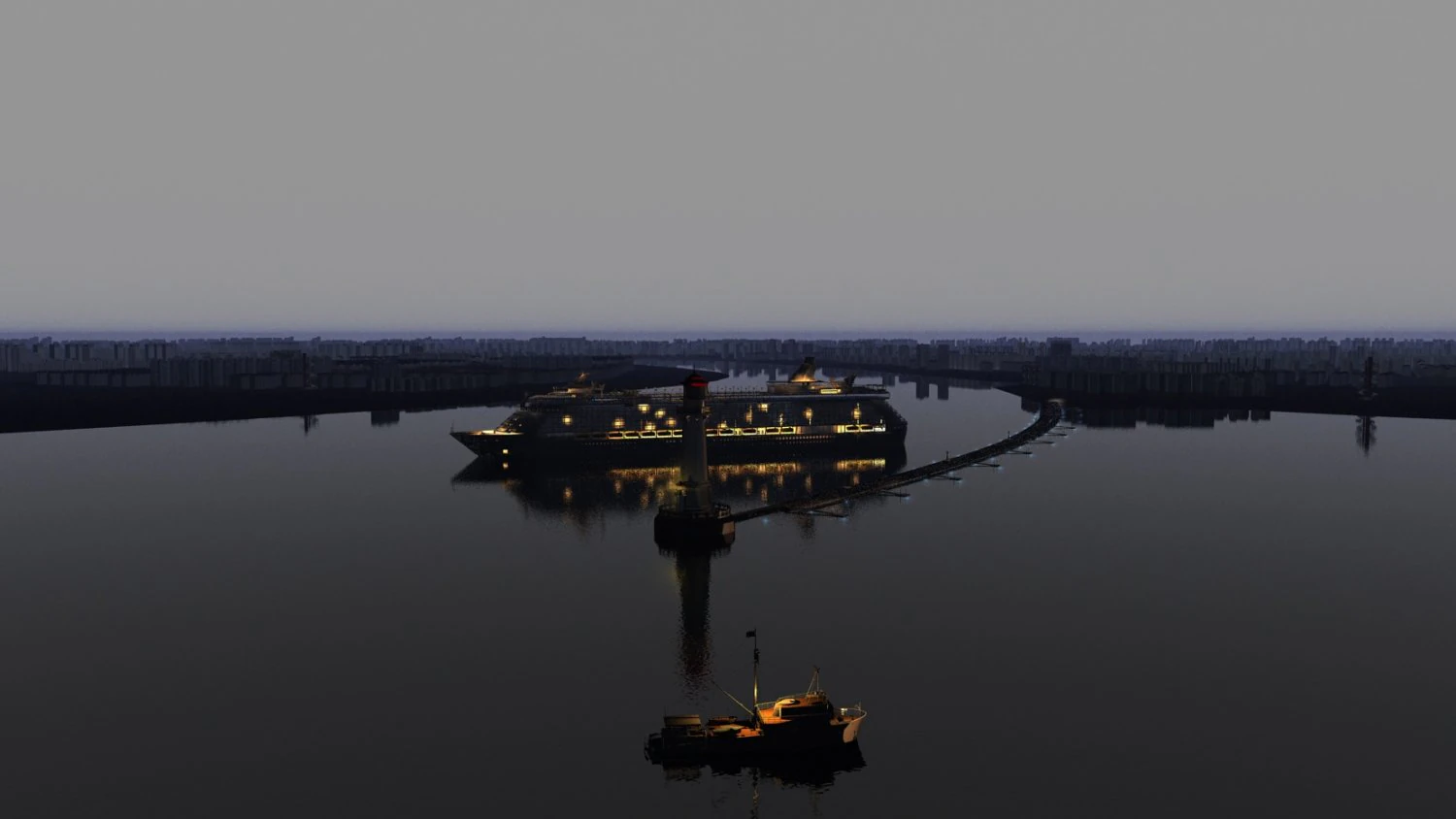 city night scene 3D Model .c4d .max .obj .3ds .fbx .stl .blend 