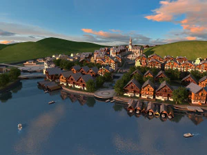 маленький городок 3D Модель