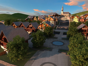 small town 3Dモデル