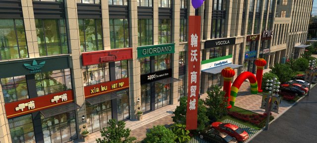 commercial street 3D Model .c4d .max .obj .3ds .fbx .stl .blend 