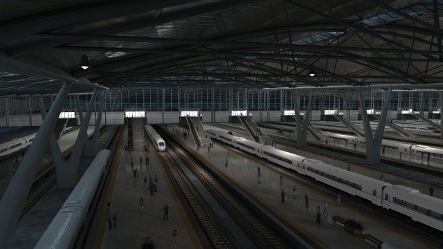 high speed railway station Model 3D .c4d .max .obj .3ds .fbx .stl .blend 