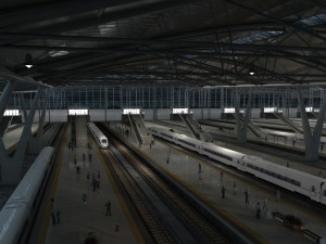high speed railway station 3D Model